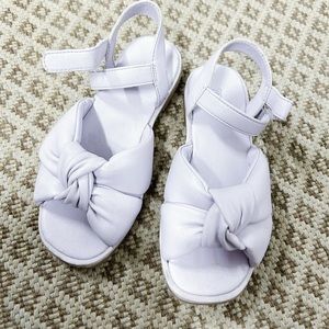 Zara soft leather bow tie girls kids sandal shoes lavender summer